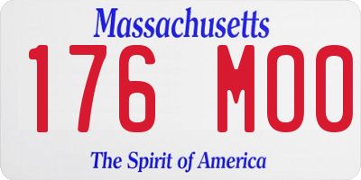 MA license plate 176MO0