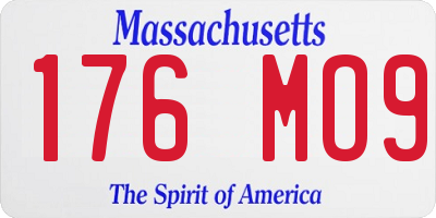 MA license plate 176MO9