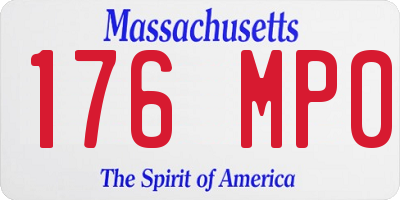 MA license plate 176MP0