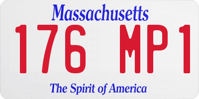 MA license plate 176MP1
