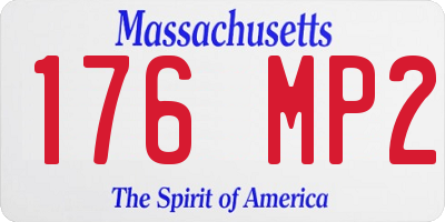 MA license plate 176MP2