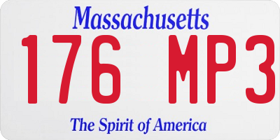 MA license plate 176MP3