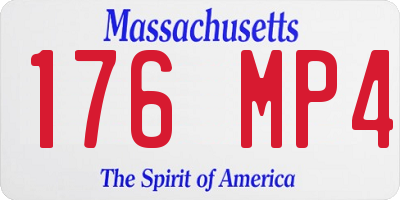 MA license plate 176MP4