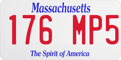 MA license plate 176MP5