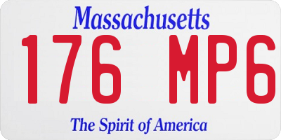 MA license plate 176MP6