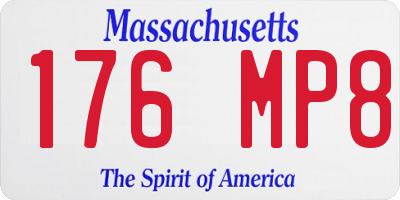 MA license plate 176MP8