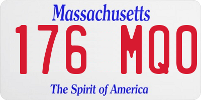 MA license plate 176MQ0