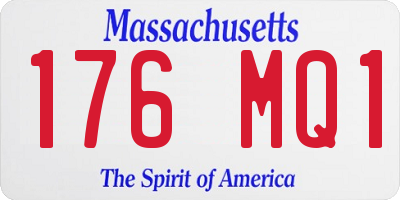 MA license plate 176MQ1