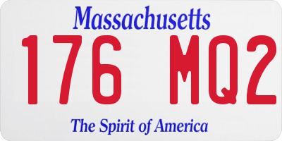 MA license plate 176MQ2