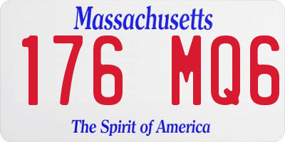 MA license plate 176MQ6