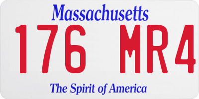 MA license plate 176MR4