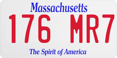 MA license plate 176MR7