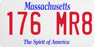 MA license plate 176MR8