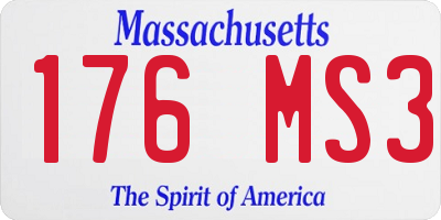 MA license plate 176MS3