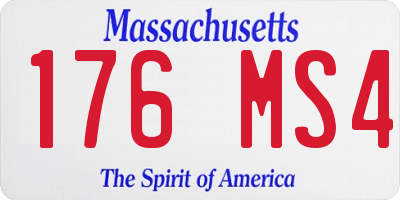 MA license plate 176MS4