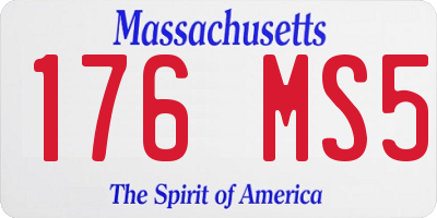MA license plate 176MS5