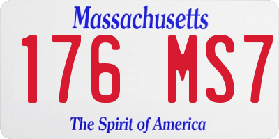 MA license plate 176MS7