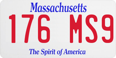 MA license plate 176MS9