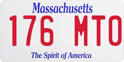 MA license plate 176MT0