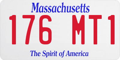 MA license plate 176MT1