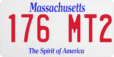 MA license plate 176MT2