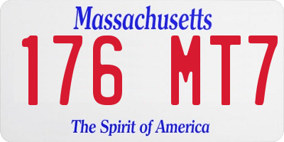 MA license plate 176MT7