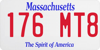 MA license plate 176MT8