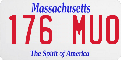 MA license plate 176MU0