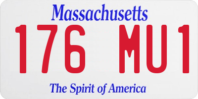 MA license plate 176MU1