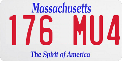 MA license plate 176MU4
