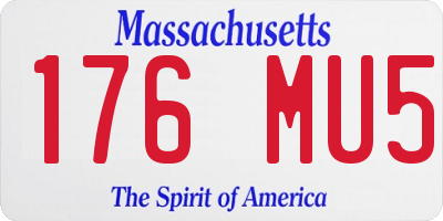 MA license plate 176MU5