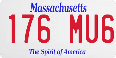 MA license plate 176MU6