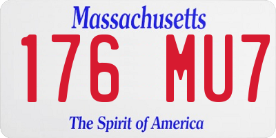 MA license plate 176MU7