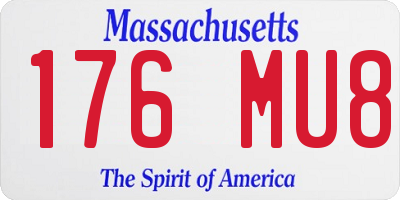 MA license plate 176MU8