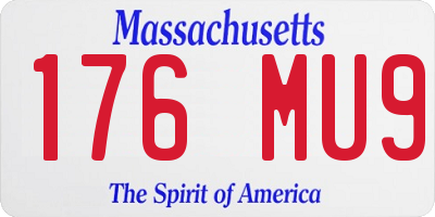MA license plate 176MU9