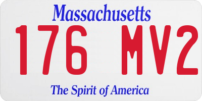 MA license plate 176MV2