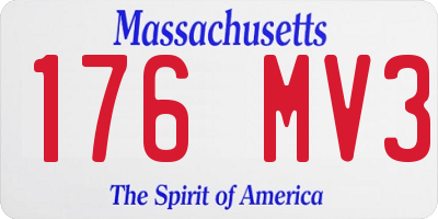 MA license plate 176MV3