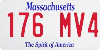 MA license plate 176MV4