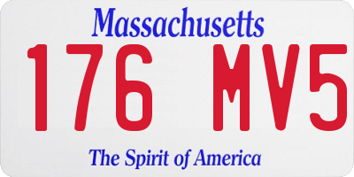 MA license plate 176MV5