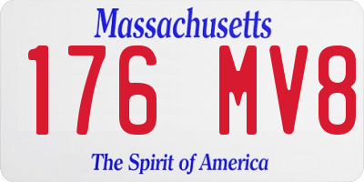 MA license plate 176MV8