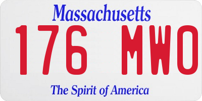 MA license plate 176MW0