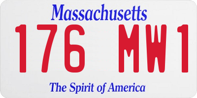 MA license plate 176MW1