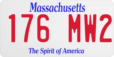 MA license plate 176MW2