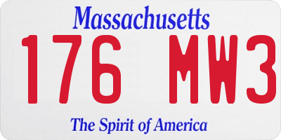 MA license plate 176MW3