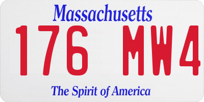 MA license plate 176MW4