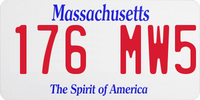 MA license plate 176MW5