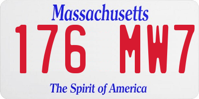 MA license plate 176MW7