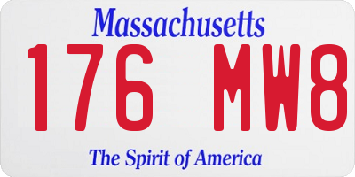 MA license plate 176MW8