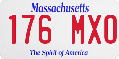 MA license plate 176MX0