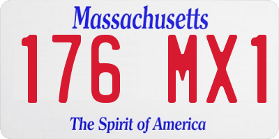 MA license plate 176MX1